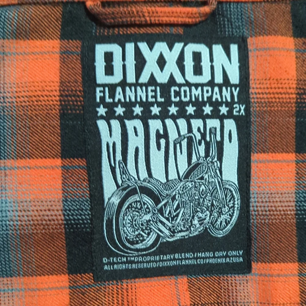 DIXXON Men's Orange and Black Plaid Shirt - Picture 2 of 4